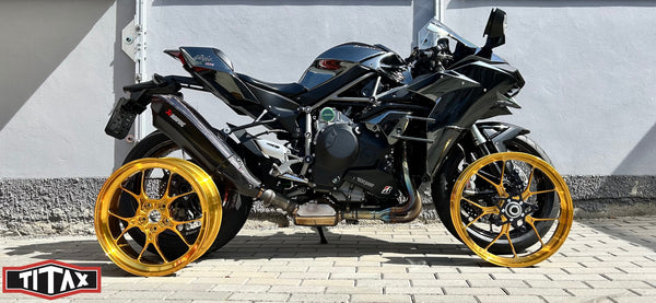TITAX wheels fitted to a motorcycle