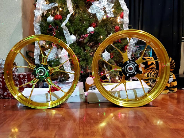 TITAX wheels fitted to a motorcycle