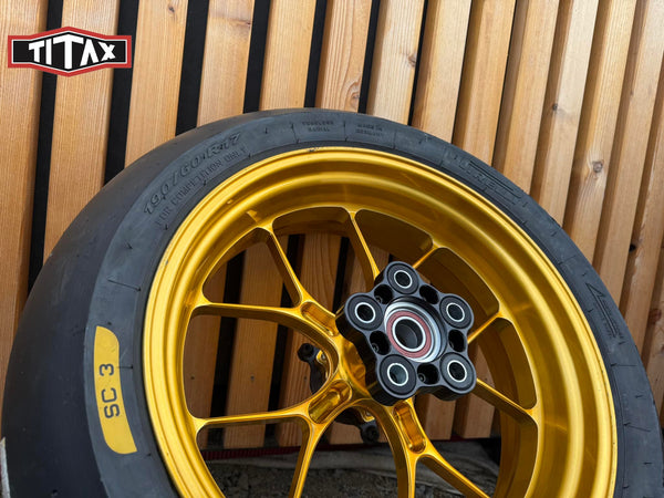 TITAX wheels fitted to a motorcycle