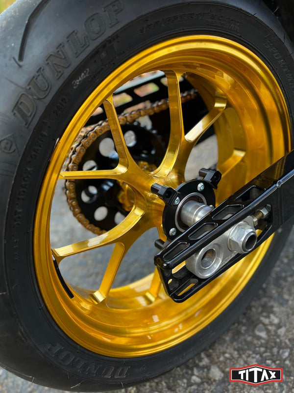 TITAX wheels fitted to a motorcycle