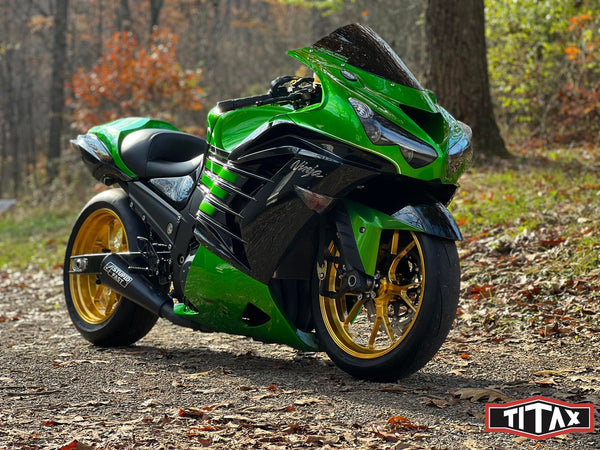 TITAX wheels fitted to a motorcycle