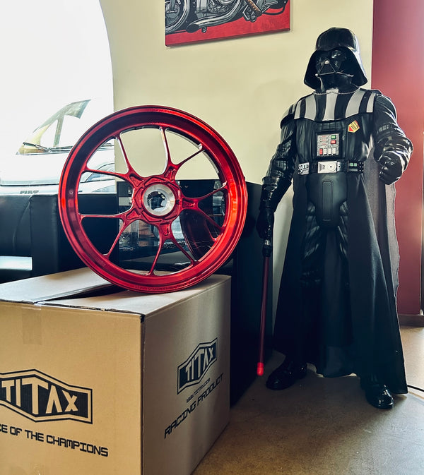 TITAX wheels fitted to a motorcycle